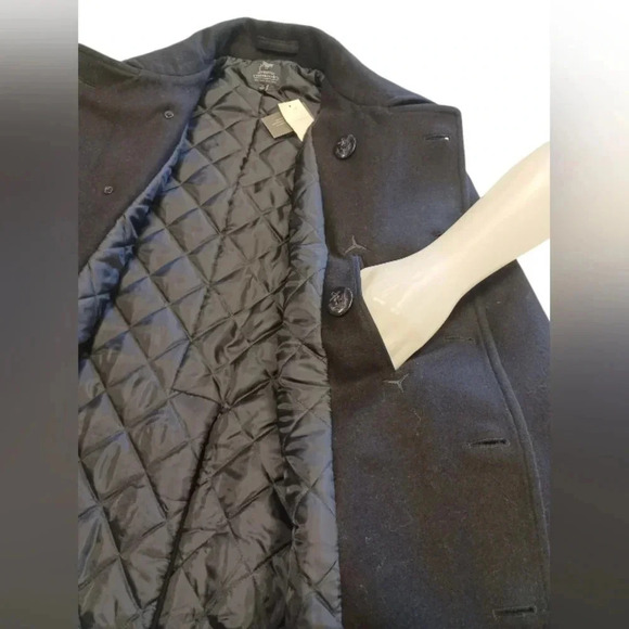 J.Crew NWT Black Wool LS Button Up Peacoat/Jacket Size XL - Picture 10 of 14